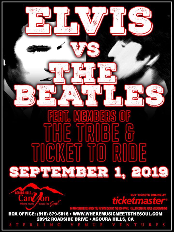 This Sunday, Sept 1.. I’m singing along with other members of @TheTribeBand1. We’re doing our Elvis set again, this time at @thecanyonclub along with Beatles tribute band Ticket To Ride. It’s going to be a fun night so please come if you’re in town. #elvis #thetribeband