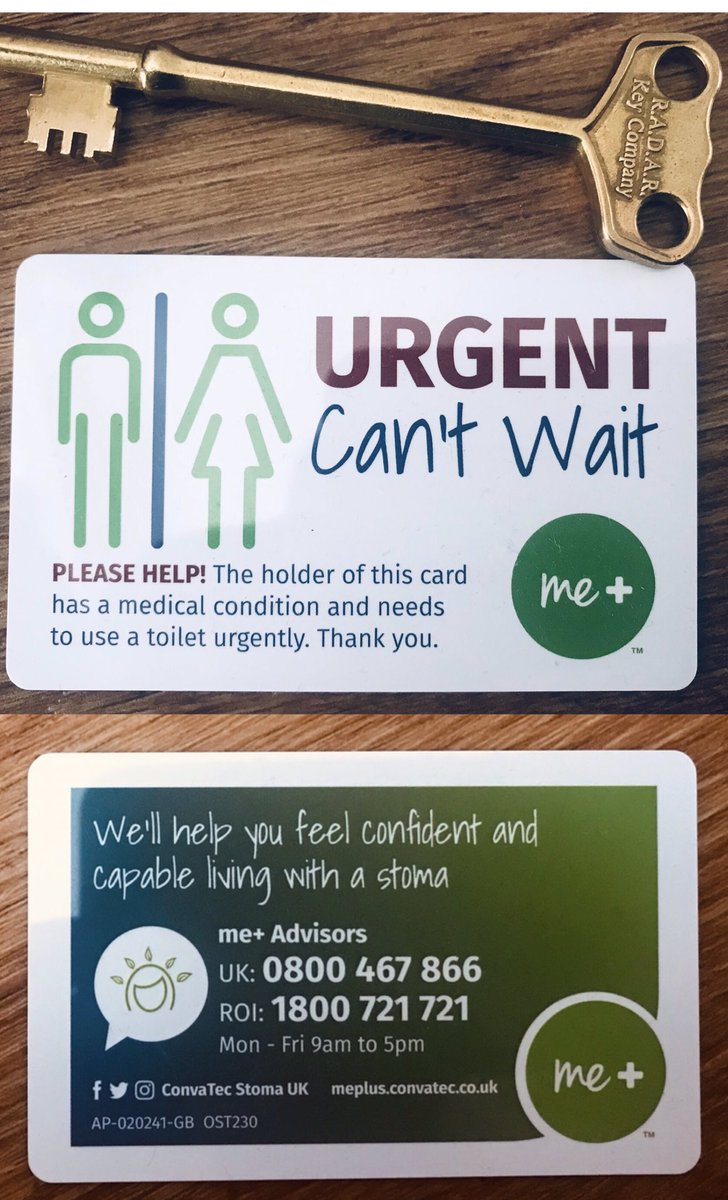 ostomyadventure's tweet image. Just arrived &amp;amp; a massive thanks to @ConvaTecStomaUK for my FREE #radarkey &amp;amp; urgent toilet card after joining your #me+ program. Will definitely make my life a whole lot easier while out &amp;amp; about 😀👍 #ileostomy #colostomy #urostomy @iasupport @ColostomyUK definitely worth a share