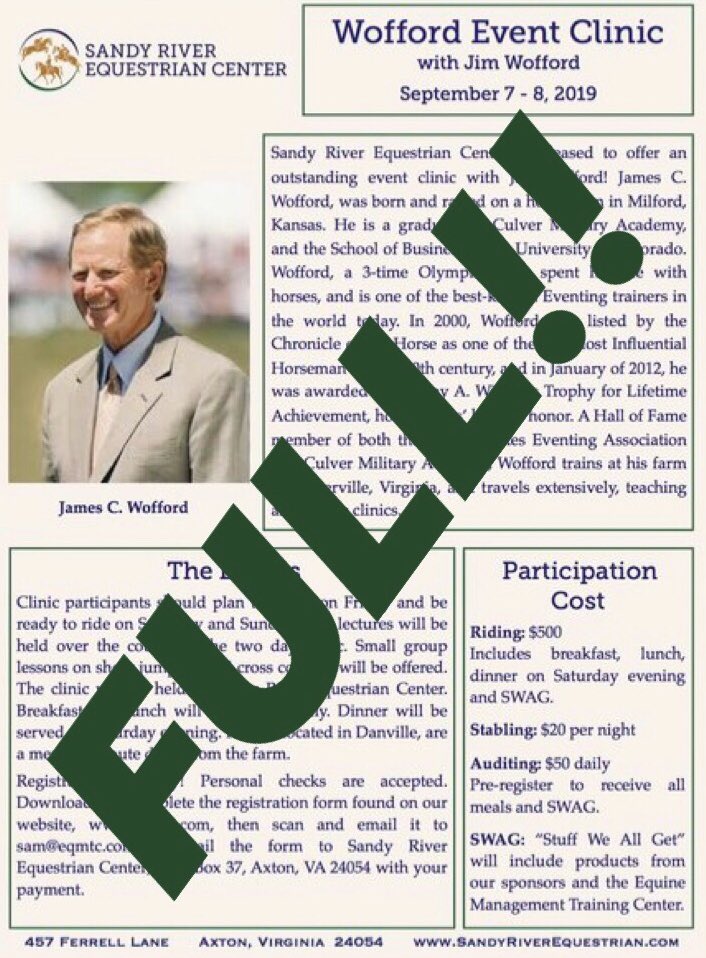 The Wofford Event Clinic is full!! If you signed up, you will be receiving an email with the schedule next week!! We can’t wait for next weekend!! 🤩 #thecountdownbegins