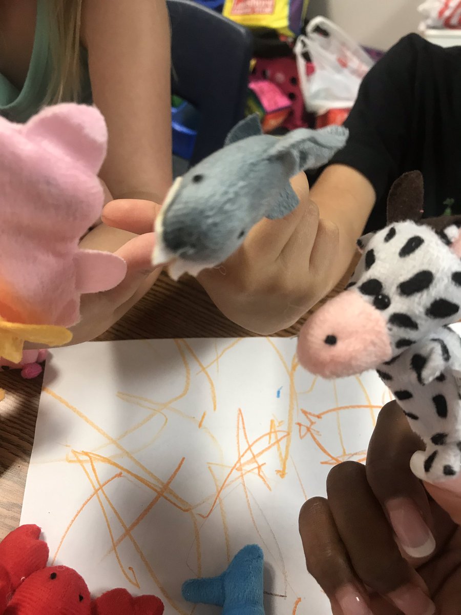 standine_slp's tweet photo. When you use finger puppets to elicit language to get baseline data from 3 year olds and someone chooses the shark...You can probably guess the song they’ll sing! Baseline data complete. #babyshark #kleinSlps #KleinisdMagicalMoments #KleinisdSpedP2P https://t.co/bSkV7XuYgF
