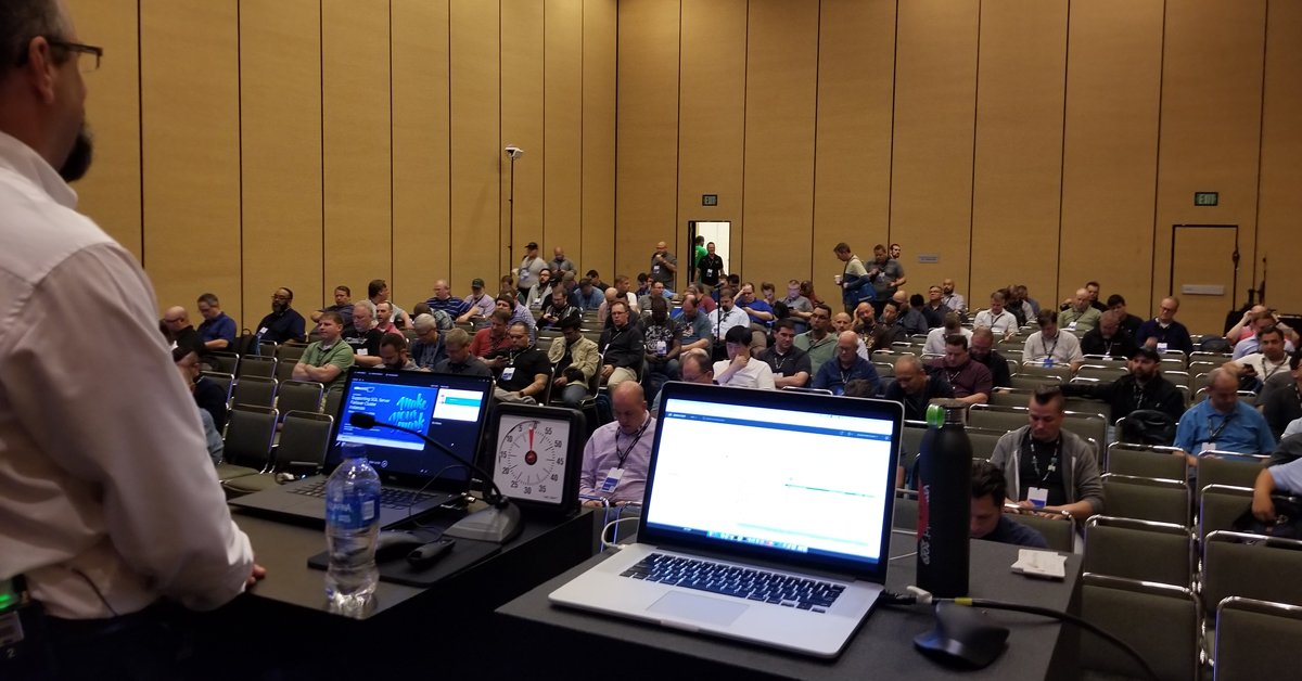 Tintri's tweet photo. Shawn Meyers of @houseofbrick presenting on shared #VMDK supporting #SQL Server yesterday at #VMword. Can't believe how fast the week has gone by! https://t.co/srNdiDhGv7