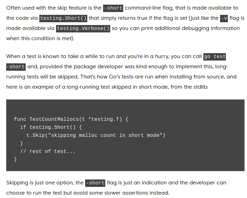 Screenshot of linked page starting at "Often used with the skip feature..."