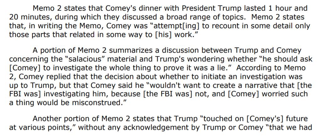 Also interesting, Trump wanted Comey to investigate & prove the dossier was false. But Comey worried that investigation would be leaked & make it look like Comey & the FBI were investigating him. Wonder who he worried would leak that? McCabe?