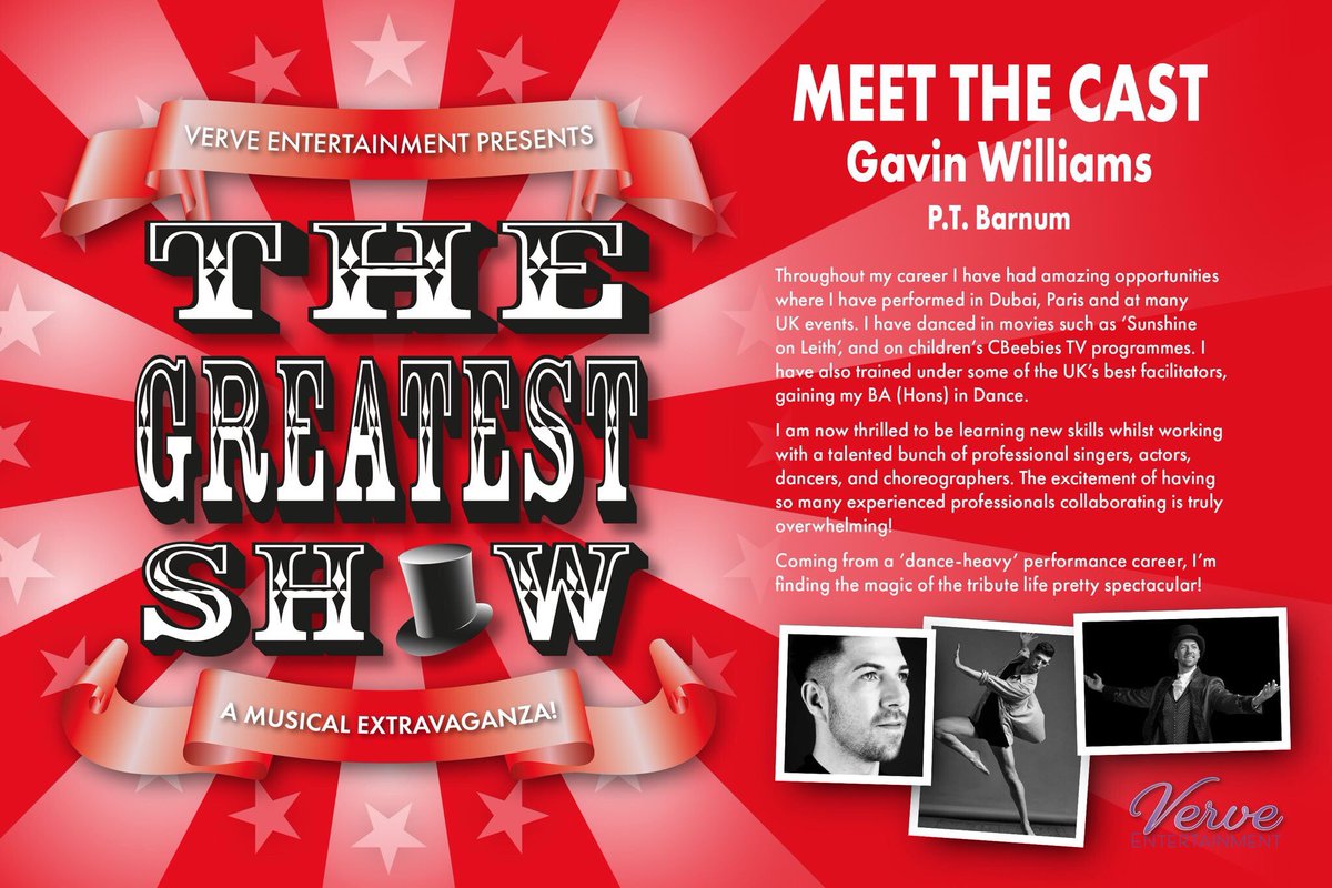 VerveEntertain_'s tweet photo. Time to learn more about the ‘Greatest Show’ cast...let us introduce another one of our singers Gavin. X https://t.co/DfQN5E5NT2