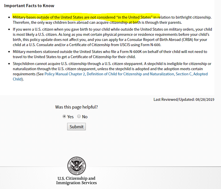 Trvlin_Courtney's tweet photo. @cffa67190e024d9 I voted for Trump last time around but will not be doing so this time, as if I had a kid on base with my husband (US Navy), that child would not automatically be a US citizen, based on the new policy. I've read the policy directly from https://t.co/BVLWBubR11 site. https://t.co/yfwBvyPytI