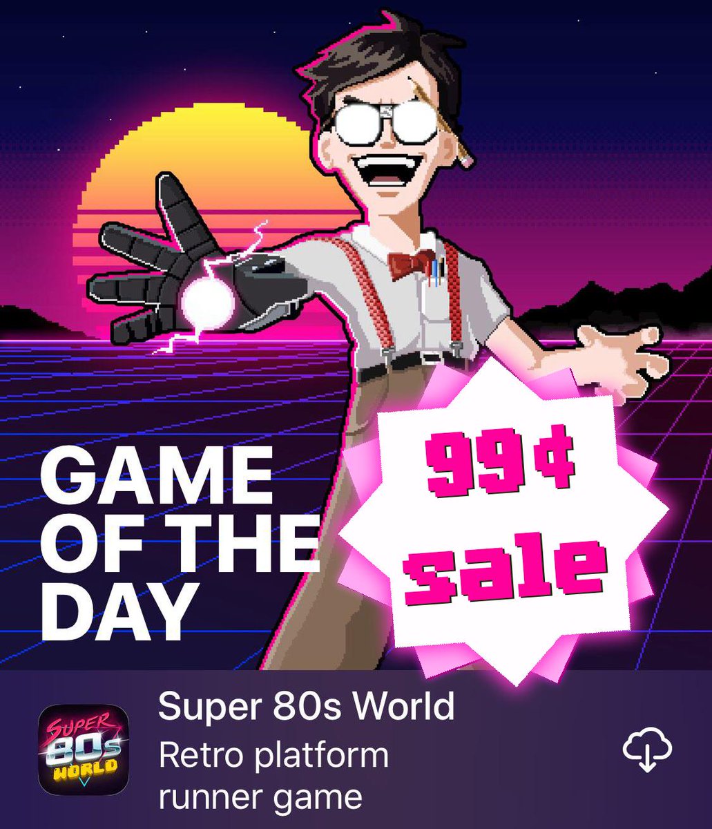 dan_camaro's tweet image. End of Summer Sale!  @Super80sWorld for only $0.99

apple.co/2HcSijd 

#indiegame #indiedev #gaming #gamedev #RETROGAMING #Sales #Apps #outrun #synthwave #pixelart #mobilegame #mobilegaming #retrogame #retrogames #videogames #ThrowbackThursdays