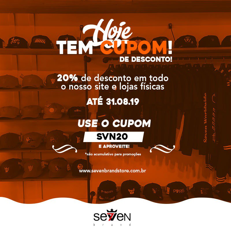 * | FNAME |* Hoje tem CUPOM!! - mailchi.mp/52ec642b3329/f… sevenbrandstore.com.br
#sevenbrand