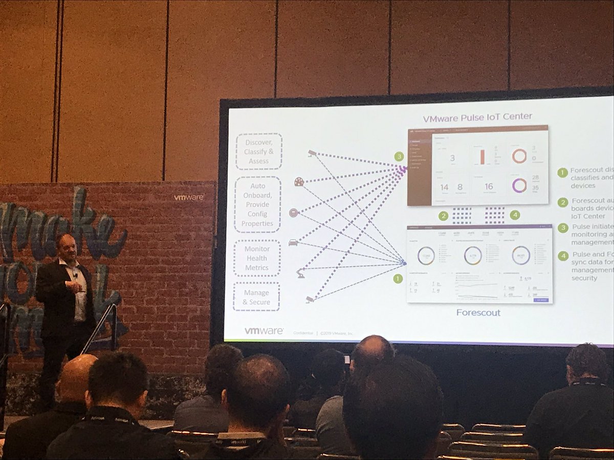 hybridstace's tweet photo. @Forescout and @vmwareIoT at #VMworld showing it IS possible to cohesively manage &amp; secure all #IoT device types across all network tiers. https://t.co/RALRpoARVm