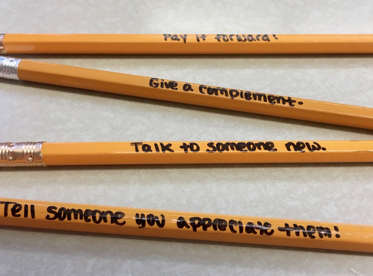 lisaligdavis's tweet photo. Want to borrow a pencil? Sure, but it’s going to cost you...an act of kindness! ✏️—>♥️ #d128DARING #iteachmath https://t.co/CKUsYJbOnp