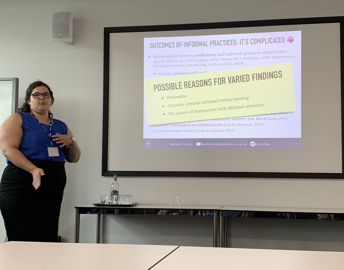 AmalBashe's tweet photo. Fascinating presentation on learners’ engagement in #ISLL in 🇩🇪 and implications for teaching & learning by Henriette Arndt
#BAAL2019 https://t.co/ilm6DtU8s9