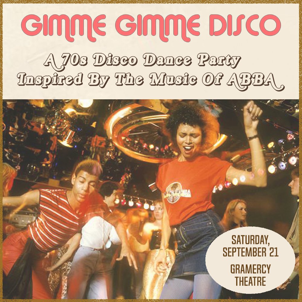 NEW SHOW 💃 Gimme Gimme Disco: A 70s Disco Dance Party inspired by ABBA 💃 LATE NIGHT at <a href="/GramercyTheatre/">Gramercy Theatre</a> on September 21, brought to you by the creators of <a href="/EmoNight_BK/">Emo Night Brooklyn</a>! Tickets are on sale now: livemu.sc/2U8YiOo