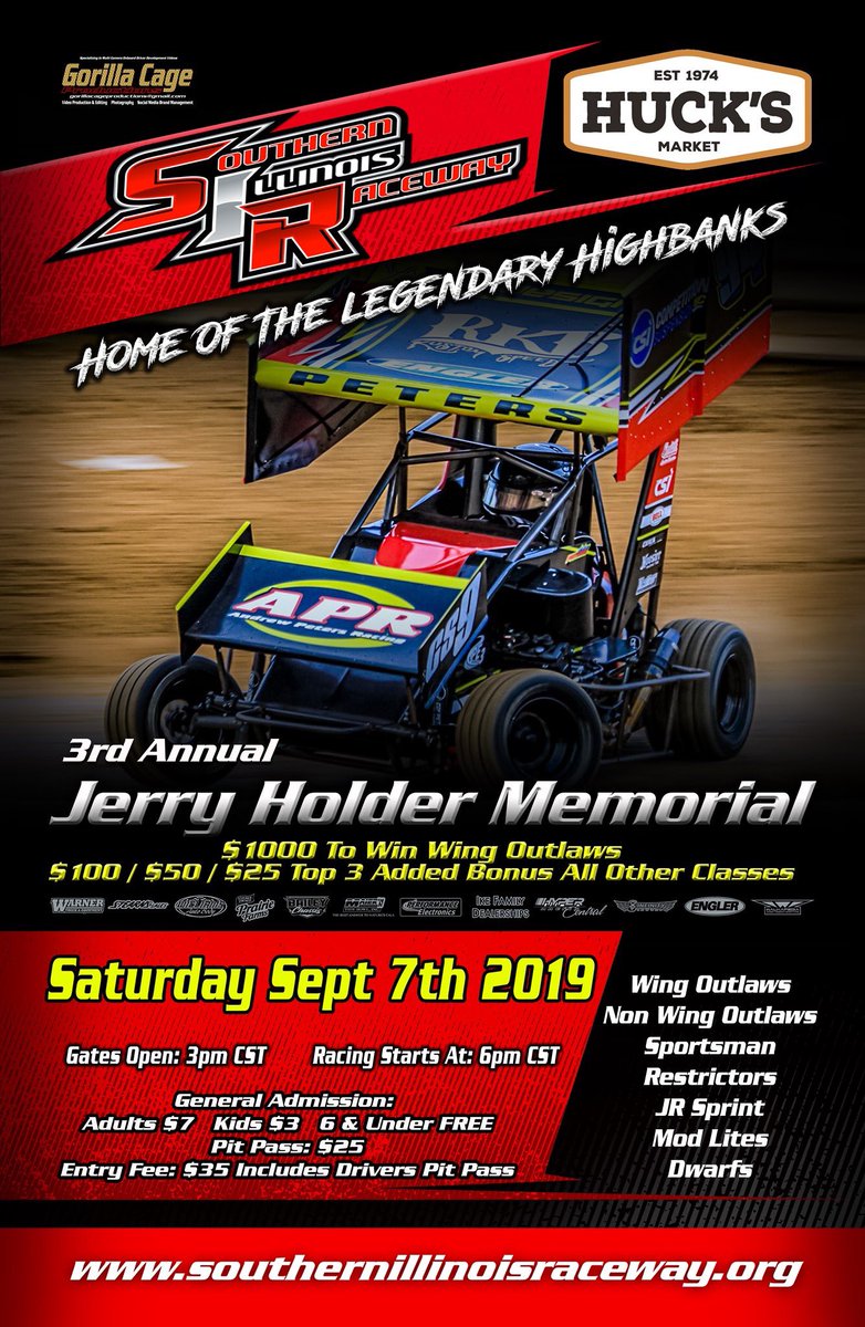 SIRaceway's tweet photo. There’s no racing this weekend but when action returns, here’s what you have to look forward to:

3rd Annual Jerry Holder Memorial 

$1000 to win and $100 to start Hyper Racing Central Wing Outlaws!!

$100/$50/$25 added to the top 3 of all other classes!!

📅 September 7th https://t.co/w8UUgLsEsq