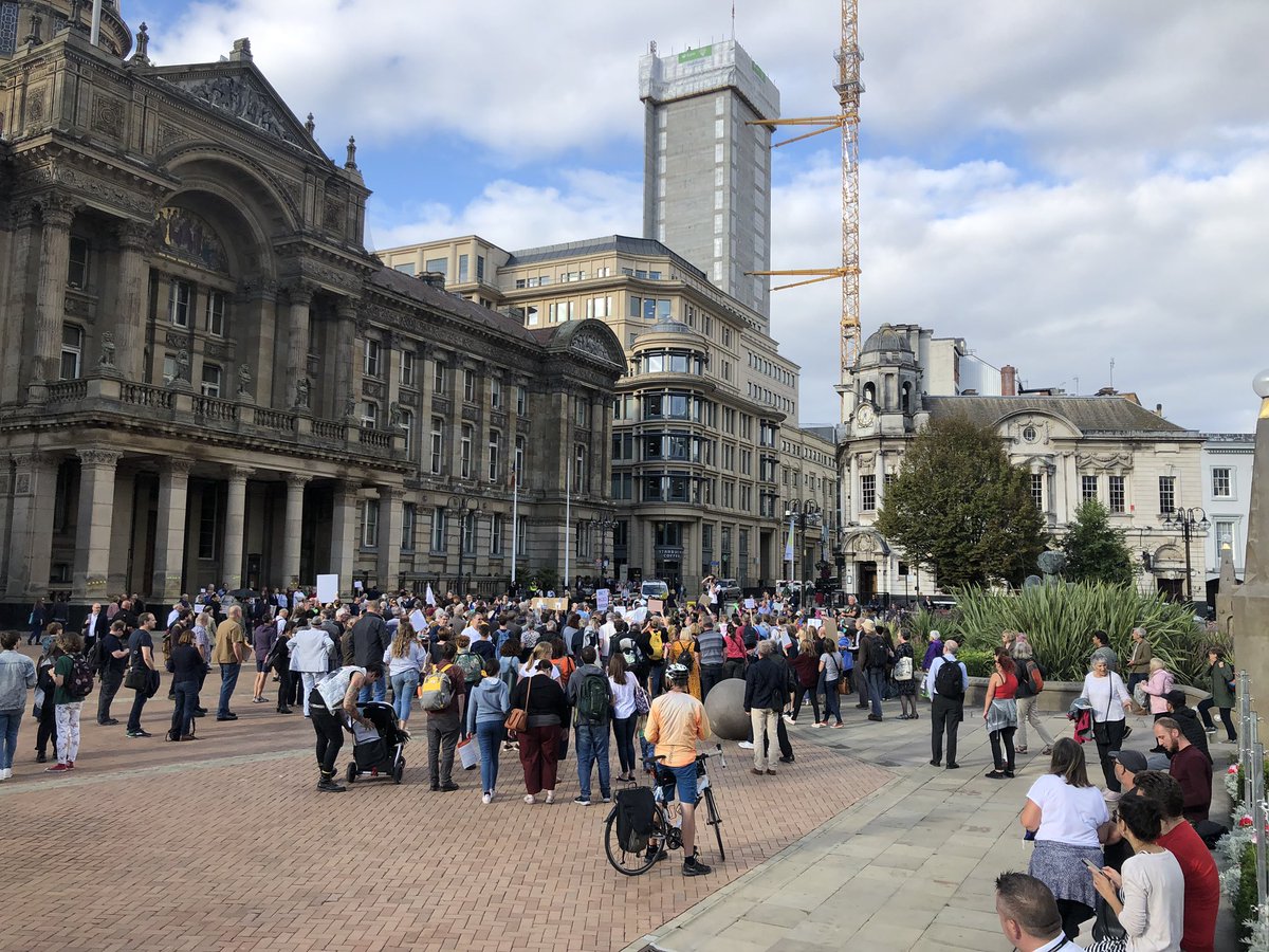 Crowds beginning to gather in #VictoriaSquare in #Birmingham protesting #Prorogation! #StopTheCoup