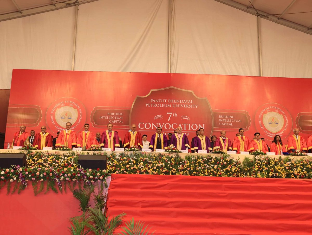 vijayrupanibjp's tweet photo. Convocation is not the conclusion of education but a ceremonial beginning of its application. I am confident that students awarded degree today at Pandit Deendayal Upadhyay Petroleum University convocation will work with utmost social responsiveness &amp; national consciousness. https://t.co/tH1Z4vB2B3