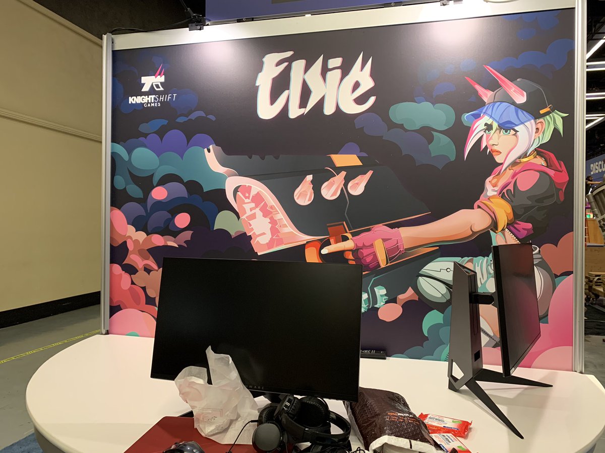 KnightShiftTeam's tweet image. Set up at #PAXWest2019 has initiated. Drop by the Pax Rising area this weekend to play some #Elsie