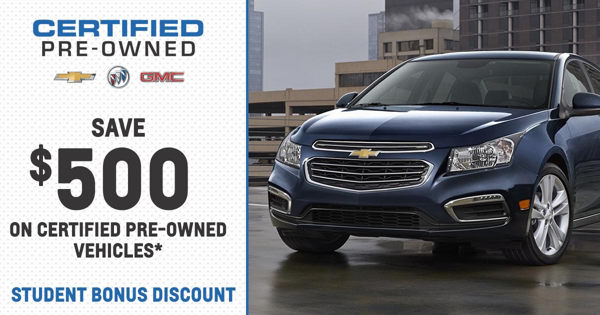 HMPexeter's tweet photo. Gearing up for school? Or just recently graduated? 👨🏼‍🎓

We've got you covered. Eligible students or recent graduates receive a Student Bonus credit of $500 to use towards the purchase of one Certified Pre-Owned Chevrolet, Buick or GMC vehicle.

Details 👉 https://t.co/ylqBIt4jPB https://t.co/OazgwFYUbV