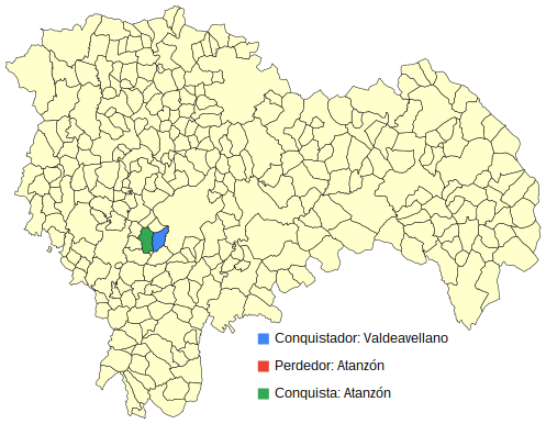 BotGuada's tweet photo. Semana 22: Valdeavellano ha conquistado Atanzón. Atanzón ha sido derrotado. Quedan 268 pueblos. https://t.co/tU0hOVCUqS