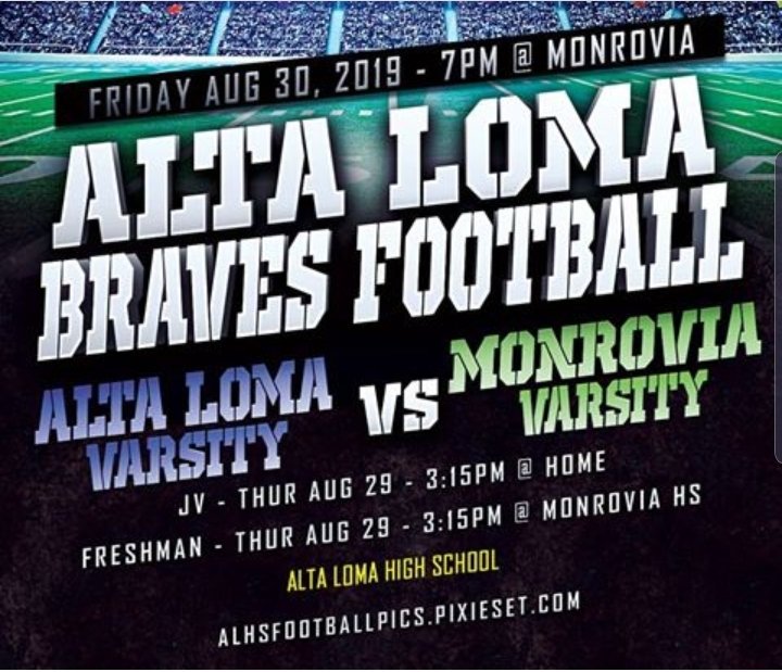 We've got this Braves!! 💙🏈💙🏈 <a href="/DrBrownbridge/">Dr. Jon Brownbridge</a> <a href="/AltaLomaHigh/">Principal</a> <a href="/ALHS_ASB/">ALHS ASB</a>