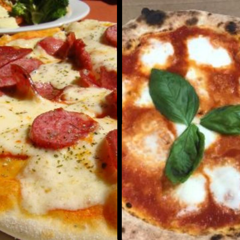 Do you know the difference between an American style pizza and a Neapolitan one? The main difference is the crust - why not try a Neapolitan today! oleevo-pizza.com #oleevopizza #pizzafacts