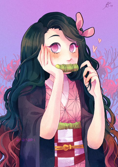 ✸ ✦ Ana ✦ ✸さんがTwitterに投稿した竈門禰豆子(鬼滅の刃)のイラスト。