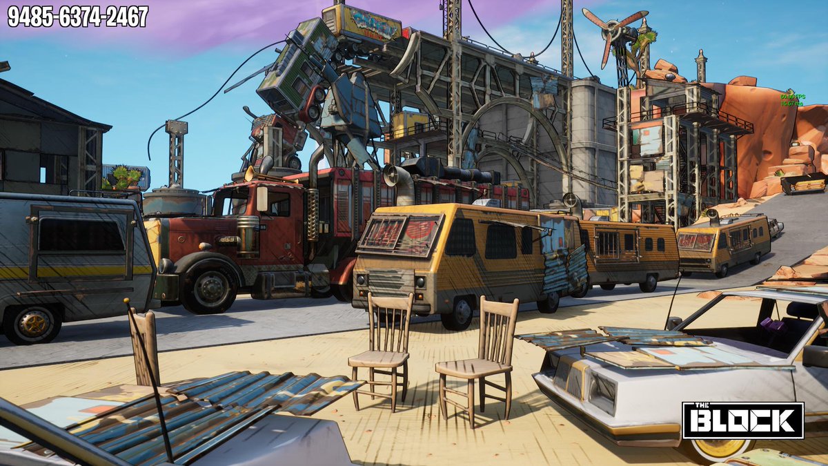 Hey! I made a #FortniteBlockParty entry for the new #FortniteXMayhem event. It's a big, wrecked highway bridge with a newfound civilization taking it over. I had a lot of fun making it! you can check it out with the code 9485-6374-2467. 

imgur.com/a/ThlbbJU

Thx, and GL!