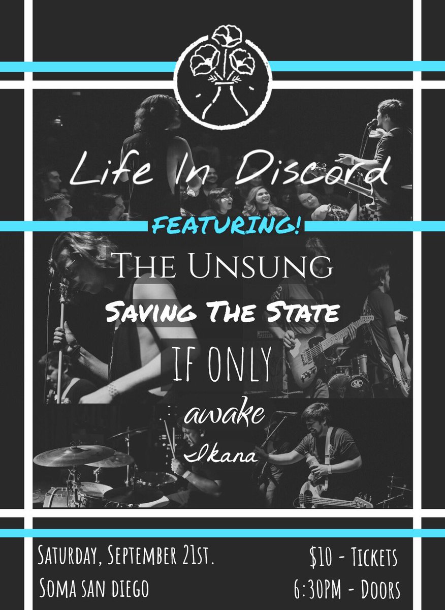 lifeindiscord's tweet photo. Our @SOMAsd show is coming up in three weeks and you BETTER! BE! THERE! 😡🖤 Please hit us up we want to be friends https://t.co/uFTZ548CSI