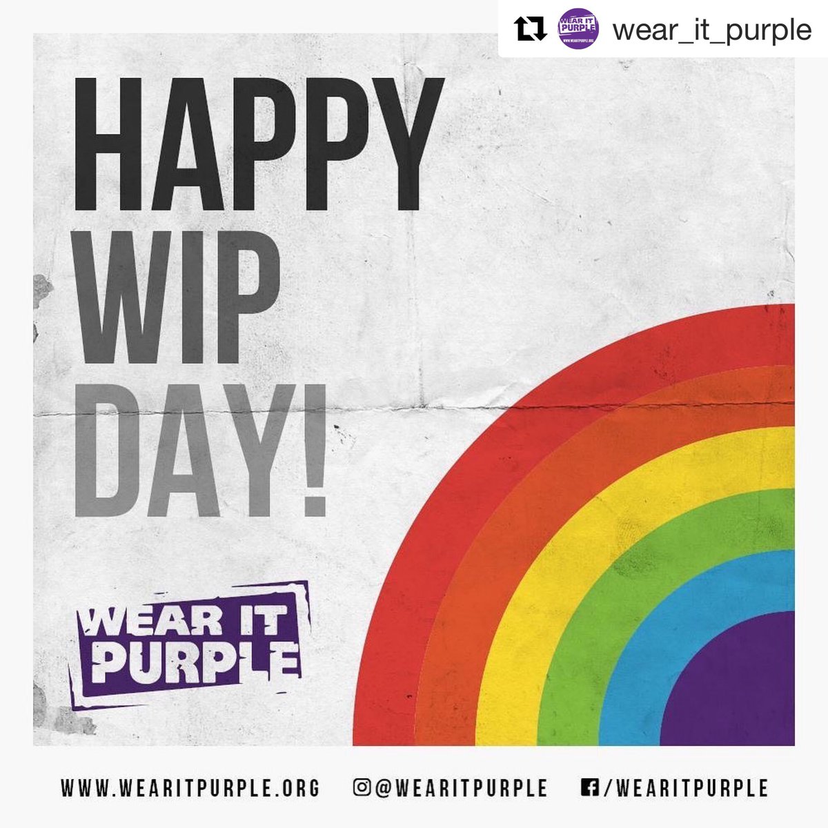 sophluidynamics's tweet image. 💜 #Repost @WearitPurple 
・・・
Go purple today to Stand Up and Stand Out for our rainbow youth! 

#wearitpurple #standupstandout