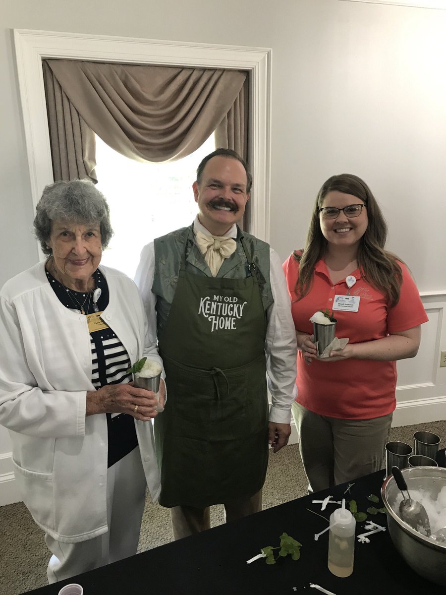 W_Harrodsburg's tweet photo. Our day has officially begun with a delicious lunch and Mint Julep Class! #SkyRocks #SkyBourbonExperience https://t.co/EWaSMJfYia