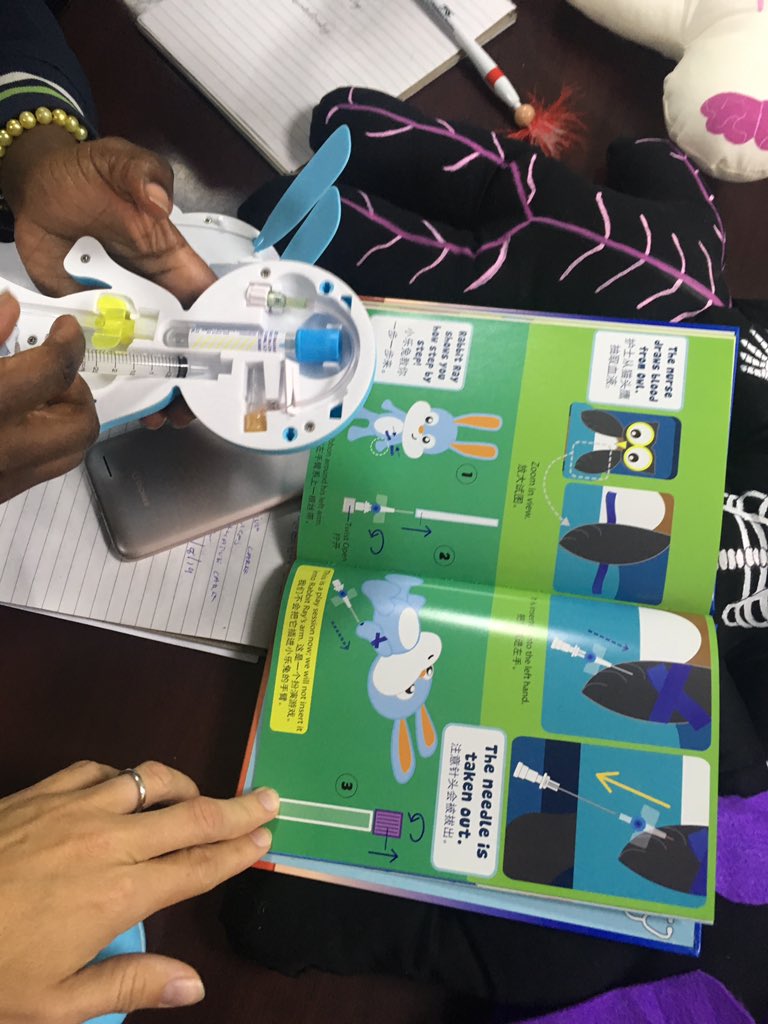 ChildLifeMorgan's tweet photo. @Joytingle #childlife team in #Kenya @MTRHofficial @sallytestcentre @Shoe4Africa explored #RabbitRay today during a #medicalplay workshop #amazing #thankyou https://t.co/M6rDZNuOQJ