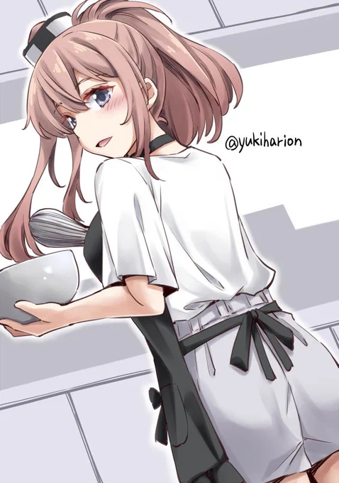 サラの新妻感
 #艦これ版深夜の真剣お絵描き60分一本勝負
#艦これ版真剣お絵描き60分一本勝負_20190829 