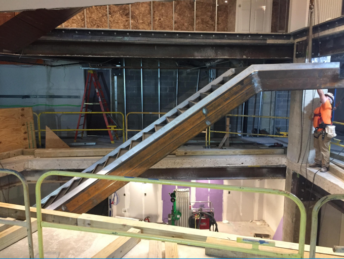 DAVISbuilds's tweet photo. Next-level work is being done at our interior buildout for The Carlyle Group! Soon, this stair stringer will support a staircase--until then, we're taking it one step at a time. #DAVISinMotion https://t.co/kpaq6FDEpS