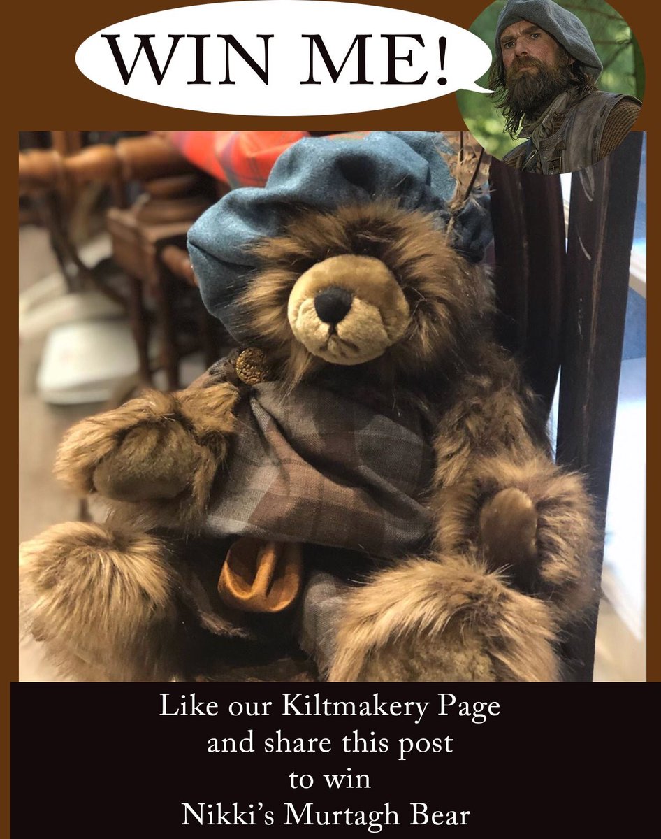 Nip along to our Facebook page for a chance to win Murtagh bear #outlander #kiltmakery  @tartanjourney <a href="/grahammctavish/">.</a> <a href="/SamHeughan/">Sam Heughan</a> <a href="/caitrionambalfe/">Caitríona Balfe</a>  hehe