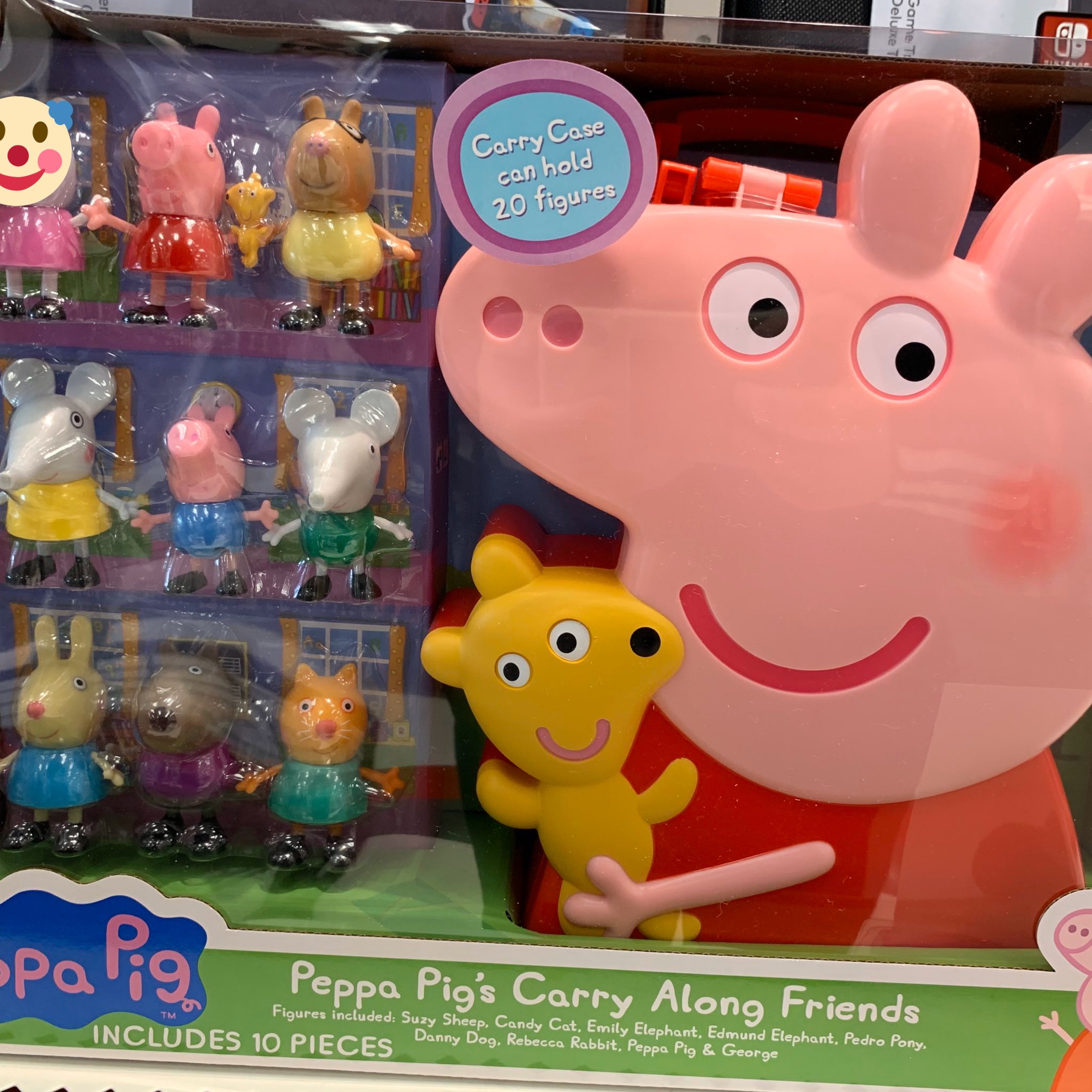 Lot of Peppa Pig Toys Carrying Case ,House and 10 Figures