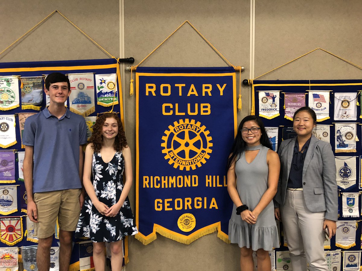Congrats to Jackson Martin, Savannah Flanagan, Stephanie Harter, &amp; Morgan Kim for representing the RH Rotary Club this summer at the RYLA leadership conference!  They are amazing kids and have bright futures as leaders! <a href="/DebiMcNeal/">Debi McNeal</a> <a href="/RichmondHill_HS/">Richmond Hill High</a>