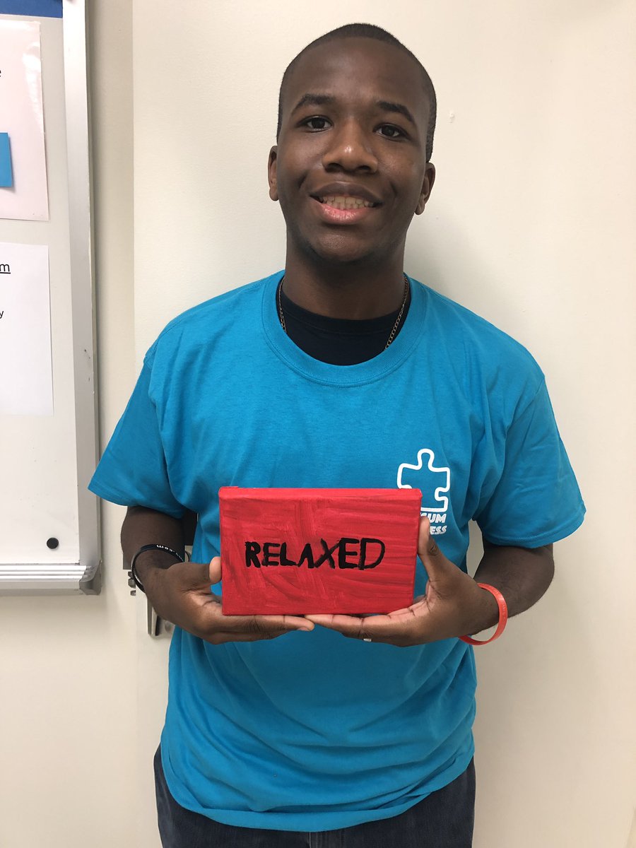 NicholeS3879's tweet photo. My students were given the challenge of choosing one word that describes them the best. Their paintings will be hung in our classroom! #holmeshappenings https://t.co/VX53mU81uz