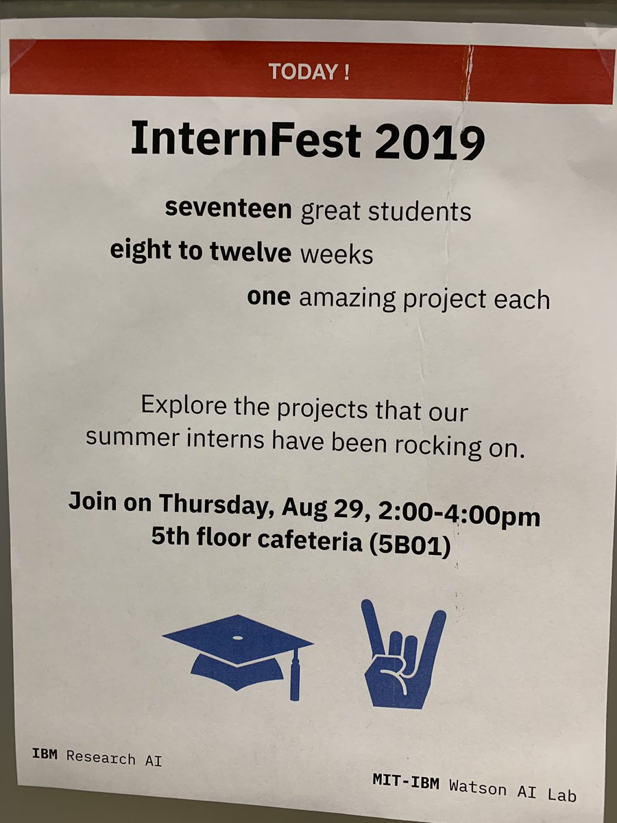 nipalm's tweet photo. It's #internfest at @MITIBMLab! @hen_str acting as #gongmaster @IBMResearch https://t.co/toUATzWrD8