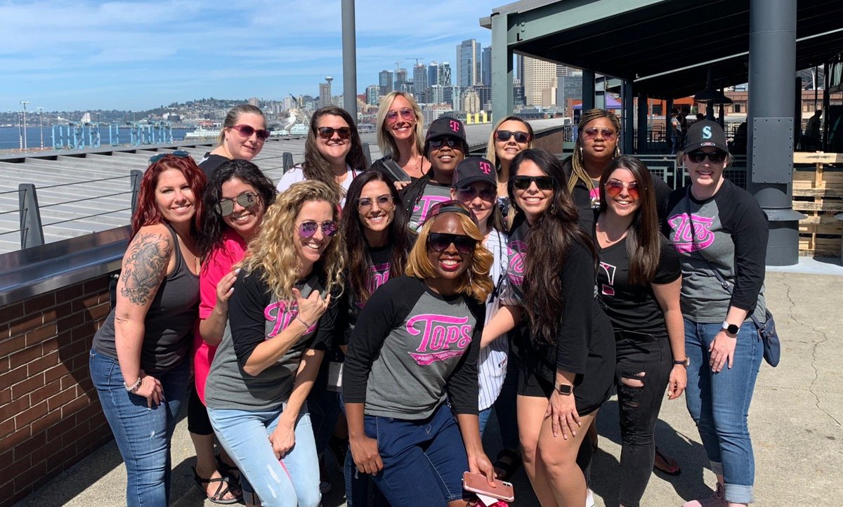Product &Technology Summer fun days at the ballpark! ⚾️🌞What a way to recreate the TOPs logo with the amazing Seattle skyline from @TMobilePark ! #SFD2019 #TMobile #BestofFrontline