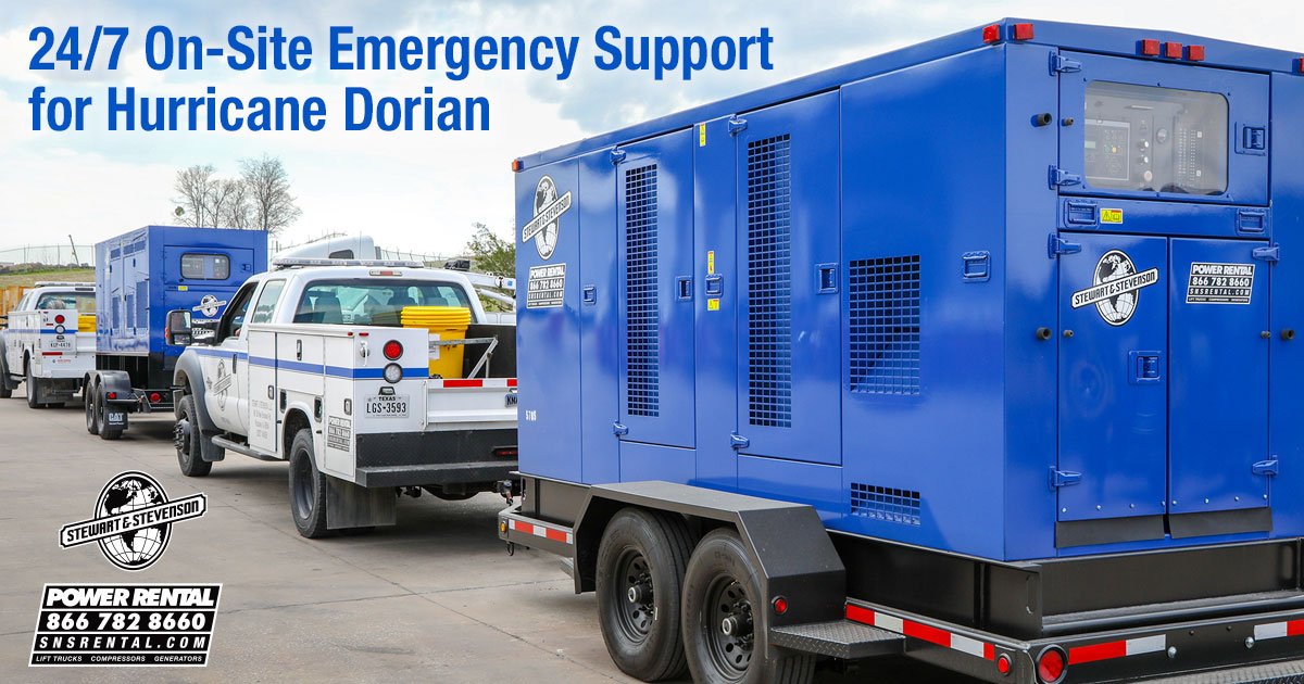 SNSintl's tweet photo. S&amp;S Power Rental has deployed its Mobile Command Center and emergency response teams to Orlando, FL to provide rental equipment resources to aid in preparation &amp; recovery during #HurricaneDorian
 
Call S&amp;S Power Rental now (866) 782-8660
#HurricaneDorian #Orlando #EmergencyRental https://t.co/RYLkj2li68