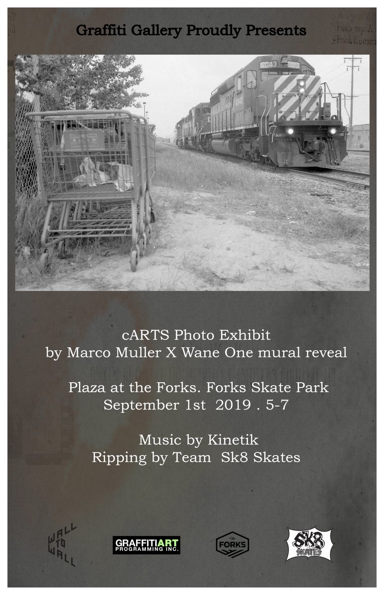 On Sept. 1st, Marco Muller’s photographic exhibit “cARTS" is on display at the Forks Skate Park.
The exhibit focuses on images of abandoned shopping carts found throughout Manitoba and is a combination of digital and film photography with a small feature of serigraph prints.