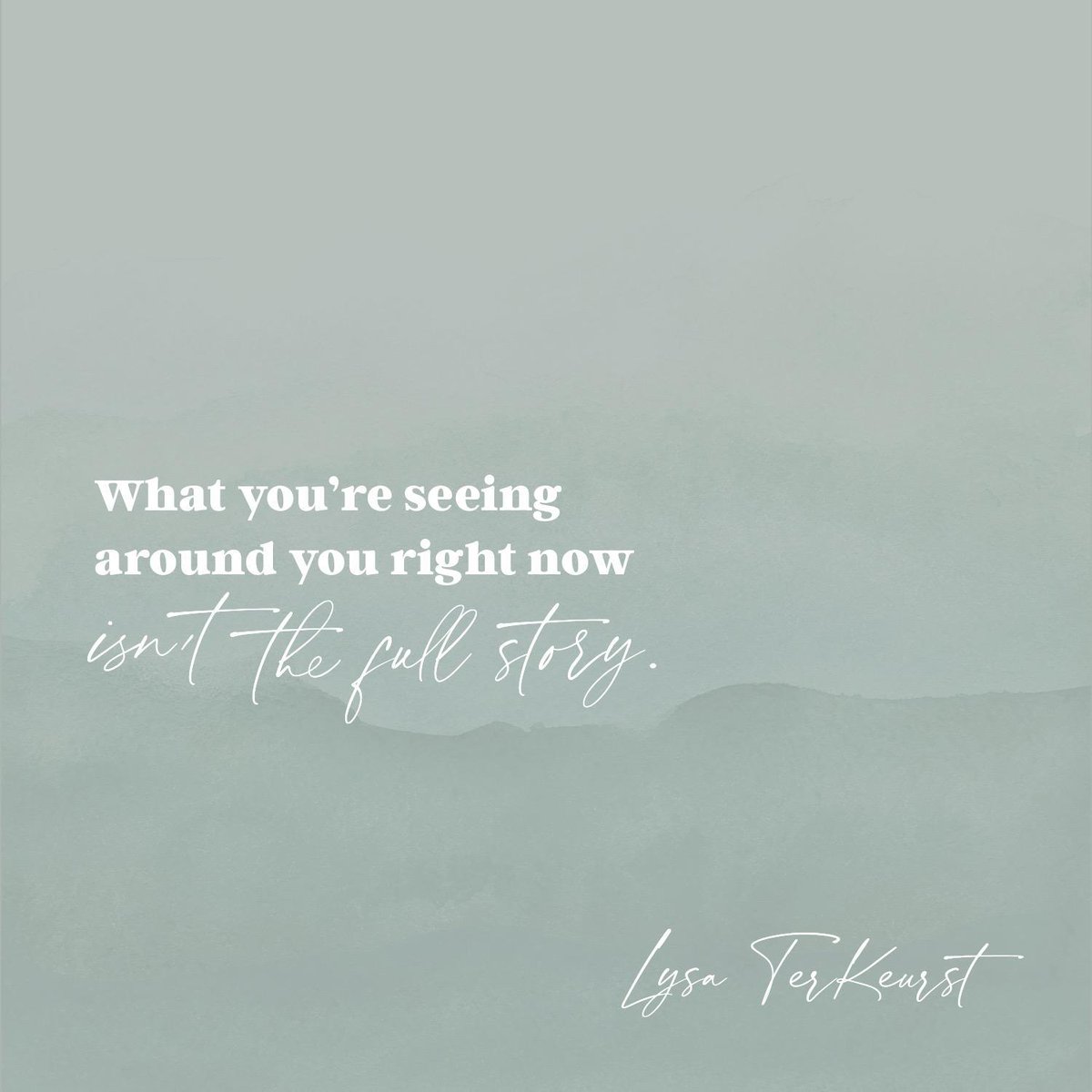 What happens today is only a part of the story &amp; not the whole story.

Remembering this makes such a difference in managing my mood &amp; my thought life. I can trust God to use what I’m facing as part of a collective good in His time &amp; in His way.