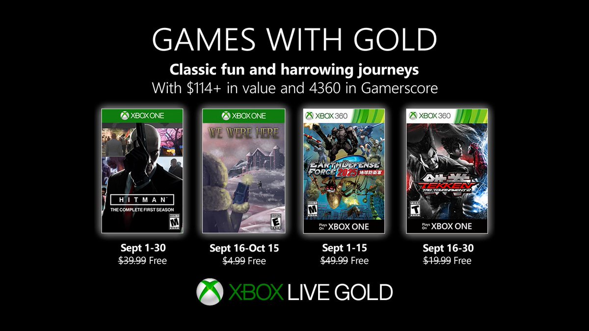 Xbox Live Games with Gold September 2019