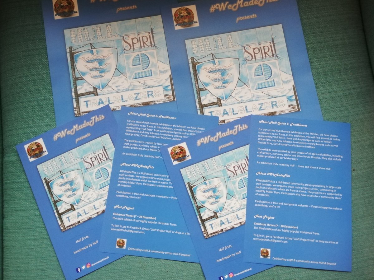 The posters & flyers for #HullSpirit2 featuring the winning logo design by @ArtlinkHull's Alicia Abbott are ready! If you're able to put some up / out in a shop / pub /community centre / church near you, let us know and we'll get some to you. Many thanks! @HullHour #HullHour