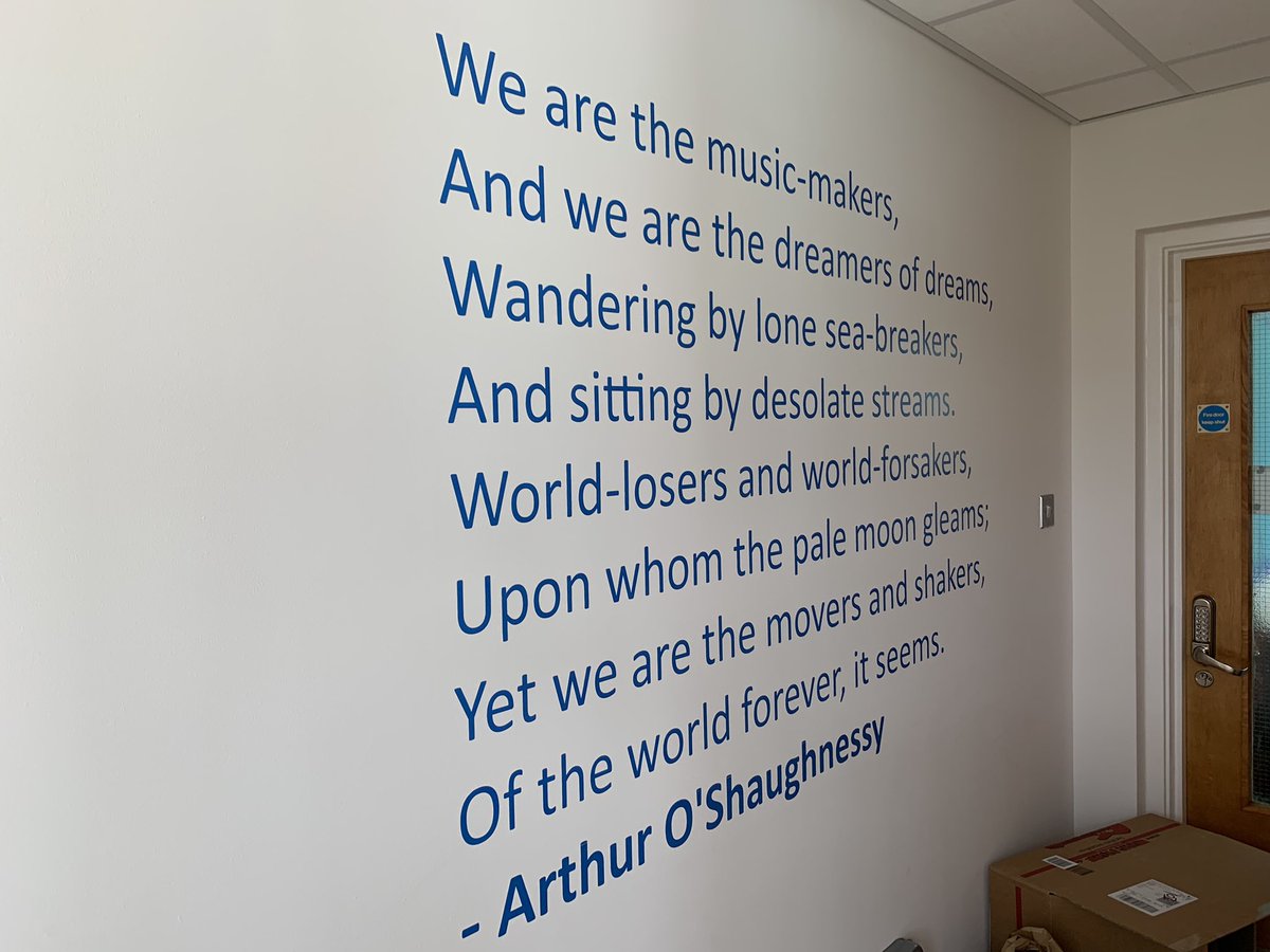 Listen in to the #BBCProms tonight to hear the poem displayed in the Music Dept “We Are The Music Makers” in Elgar’s beautiful setting