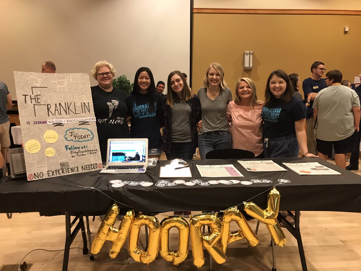 LaunchFranklin's tweet photo. The Be Engaged Fair is TONIGHT 7-9pm in the student center. Come to learn all kinds of ways to be involved and connected. And, the freebies are always good! #FCLaunch #BeEngaged #FCWelcomeWeek https://t.co/RmLRvKbdoY