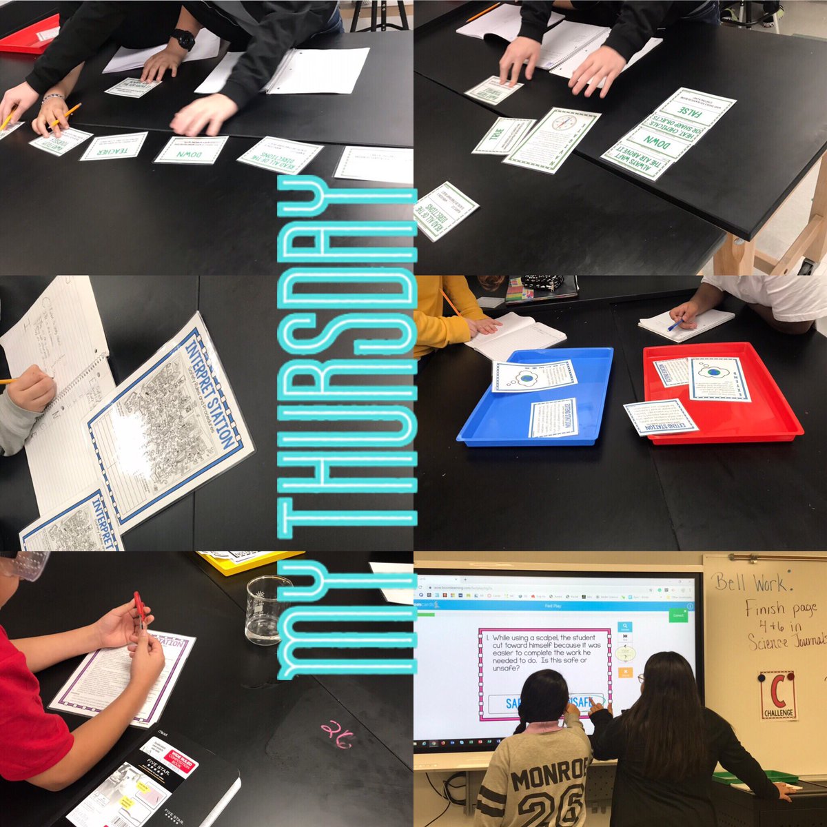 JensClassroom's tweet photo. #teachertwitter Our #Wolfpack 💛🖤🐺 #science Ss working on our first lab stations of the year!  I’m loving the #ScienceDuo #labsafety stations.  The kids have done well this morning!  #cleartheliststexas #clearthelist #GoWolves 🐺 #scienceteacher @Mrs_JDCorona @salinas_deleon https://t.co/DWjsW1OYgX