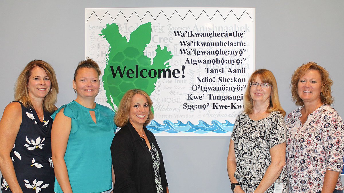 Grand Erie secondary students will receive a warm welcome next week in the languages central to each of the Indigenous communities in our area! Senior Admin and the Indigenous Ed team helped send off these welcoming banners today. #Equity #Success4EveryStudent <a href="/IndigenousEdGE/">GEDSB Indigenous Ed.</a>
