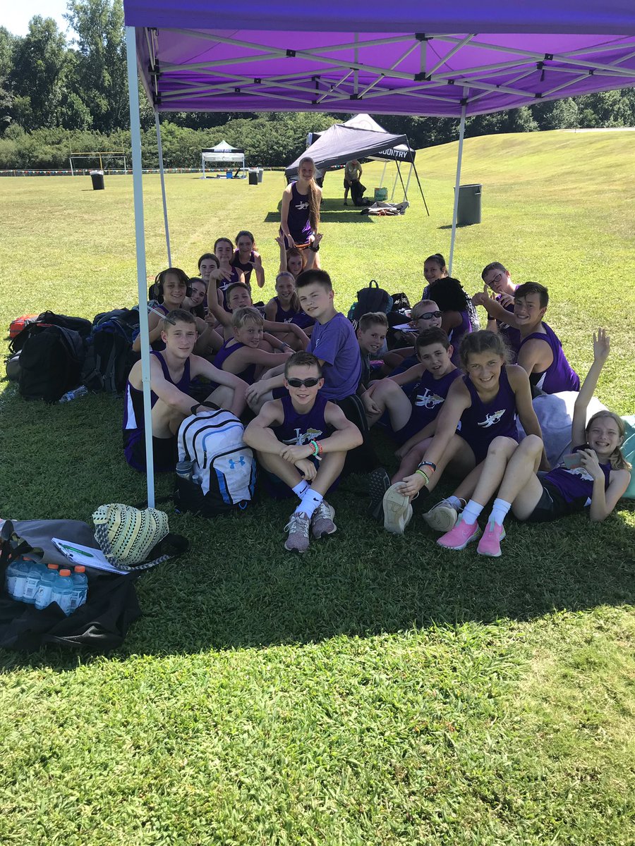 Just chilling under our beautiful purple tent at Chestatee Middle. #racedayready