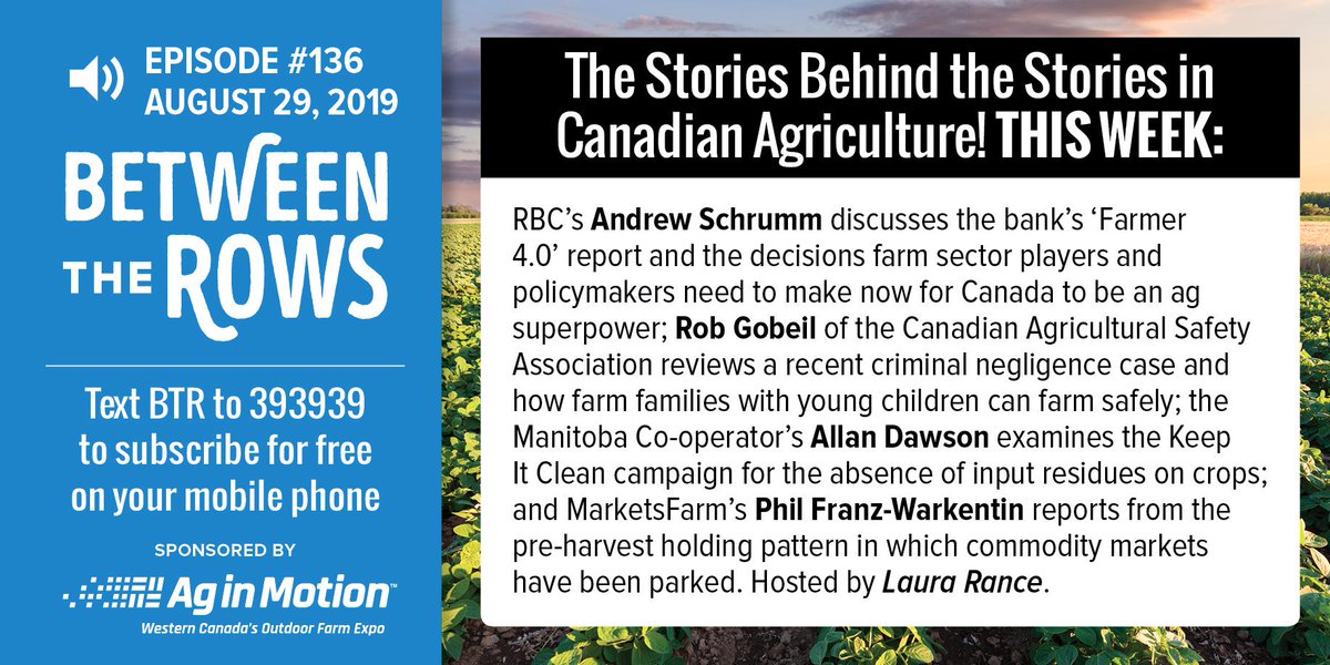 This week's episode of Between The Rows with @rance_laura and guests @aschrumm, @GobeilRob, @allanreporter and @philfw, available today via iTunes and Google Play, OR click here: agcanada.com/podcasts/betwe…