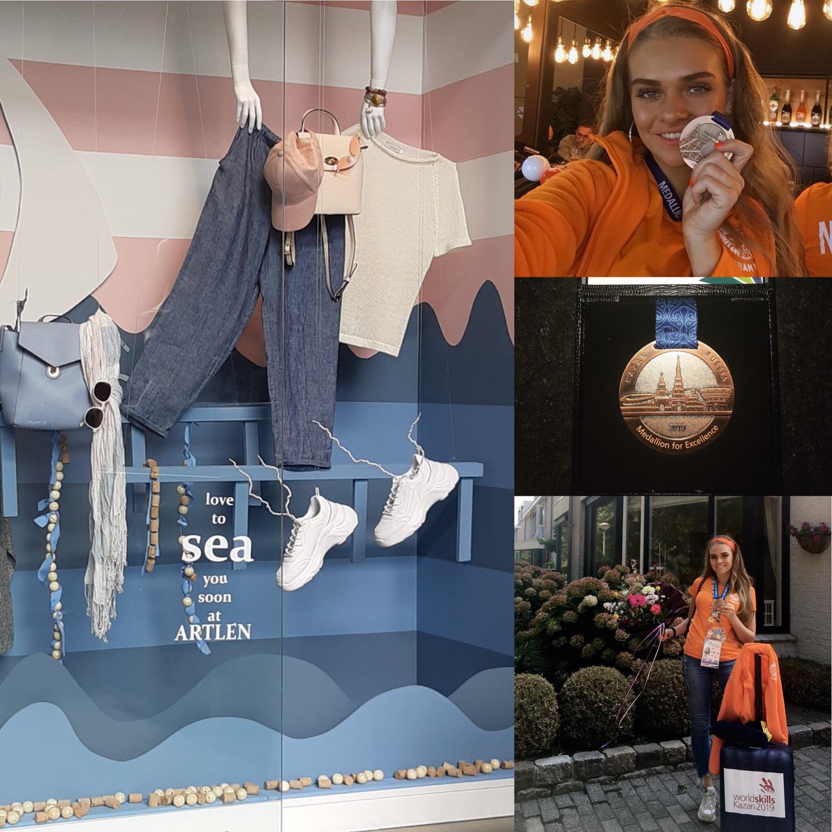 AeresVelp's tweet photo. De etalagekast van Joëlle Weening op de WorldSkills in Kazan zesde van de wereld werd! Aeres Velp is Trots! #medallionforexcellence #707punten #aeres #ditismbo #groeoonderwijs @WorldSkillsNL #stylingendesign https://t.co/KhuKc5jzWZ