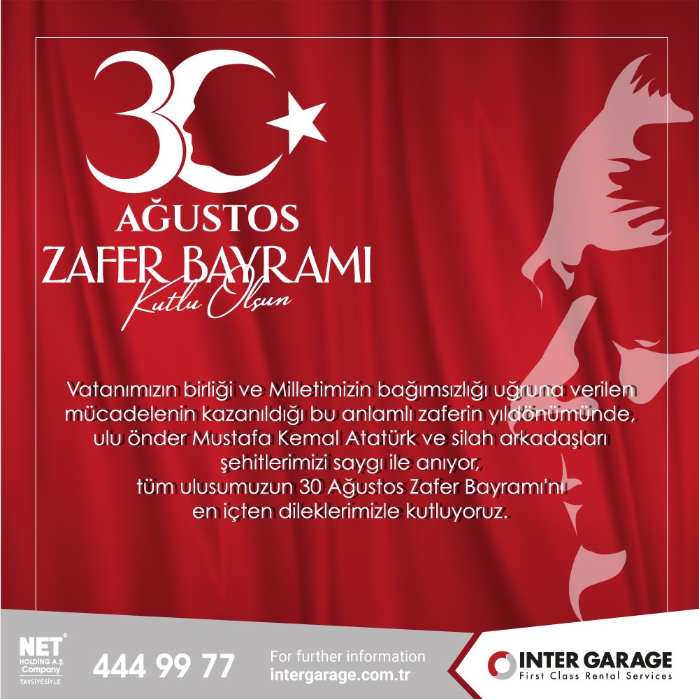 #30agustos #zaferbayramı #kutluolsun #interlimousine #intergarage #istanbul #turkey #turkiye #firstclass #rentalservices #rentacar #arackiralama